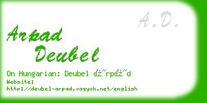 arpad deubel business card